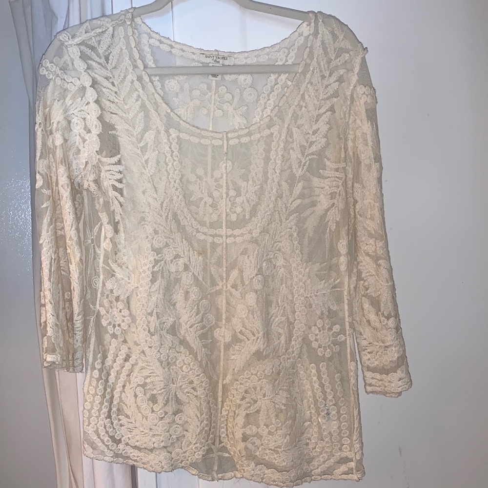 Cream lace top
